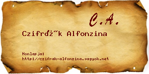 Czifrák Alfonzina névjegykártya